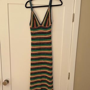 ZARA long crochet striped dress